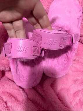 Nike Fuzzy Pink Adjustable Strap Slides